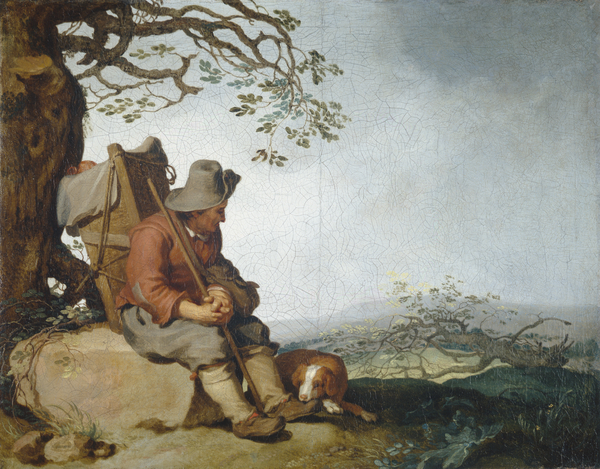 A Man with a Dog in a Landscape (Alternative Title: A Pedlar with a Dog in a Landscape)