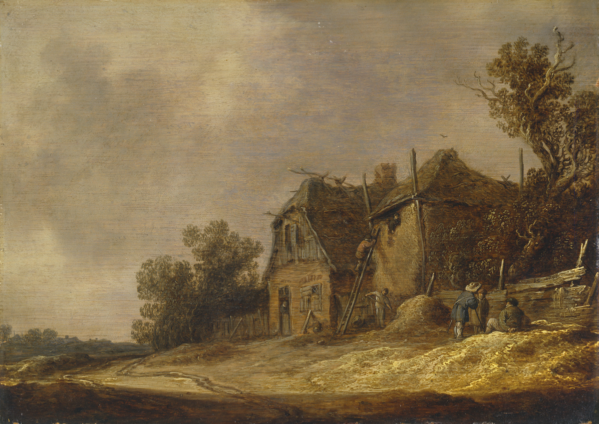 Landscape with a cottage and a barn