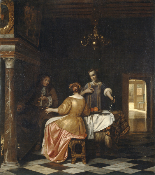 Merry Company with a Man and Two Women