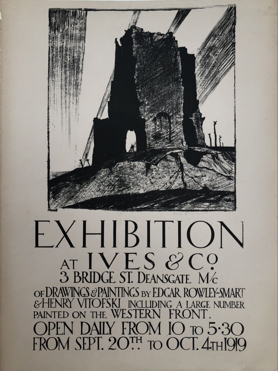 Exhibition at Ives & Co., 3 Bridge Street, Deansgate, M/c, of Drawings and Paintings by Edgar Rowley-Smart and Henry Vitofski