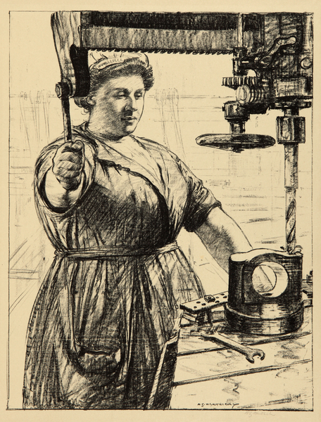 Women's Work: On Munitions - Heavy Work (Drilling and Casting)