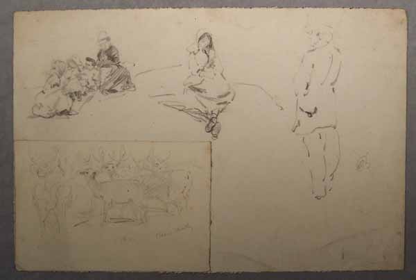 Sketches of Figures and Deer