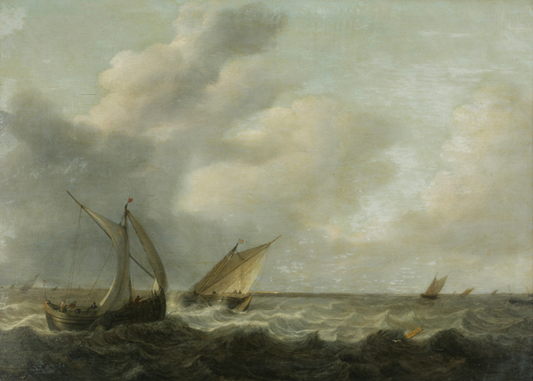 Fishing boats in a choppy sea