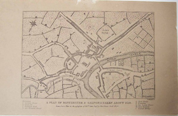 A Plan of Manchester and Salford, Taken About 1650