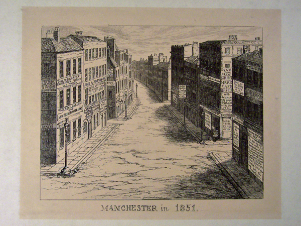 Manchester in 1851, Showing Corner of Market Street and Mosley Street