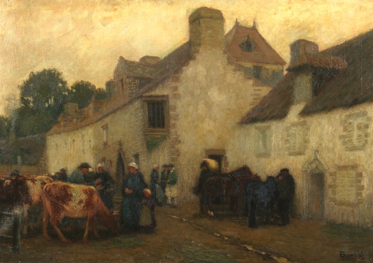 A Cattle Market in Pont Croix, Brittany
