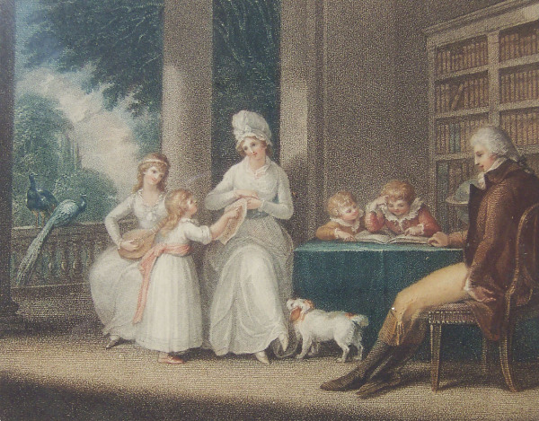 Interior of a room, with family