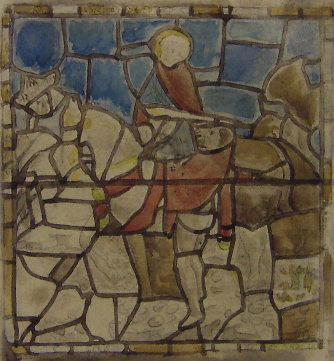 St. Martin dividing his Cloak (copy of stained glass window)