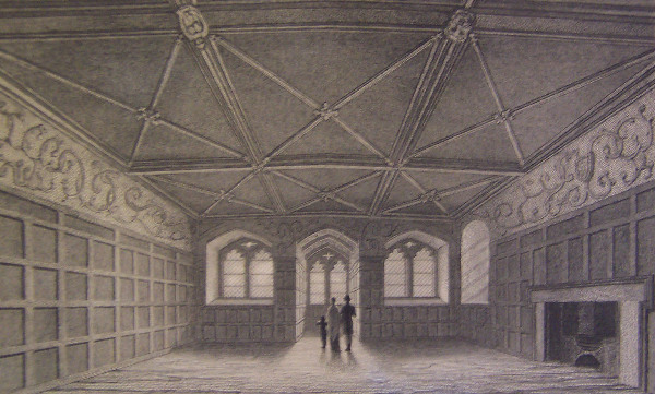An Interior View of the Ancient Dining Room, Chetham's College, Manchester.