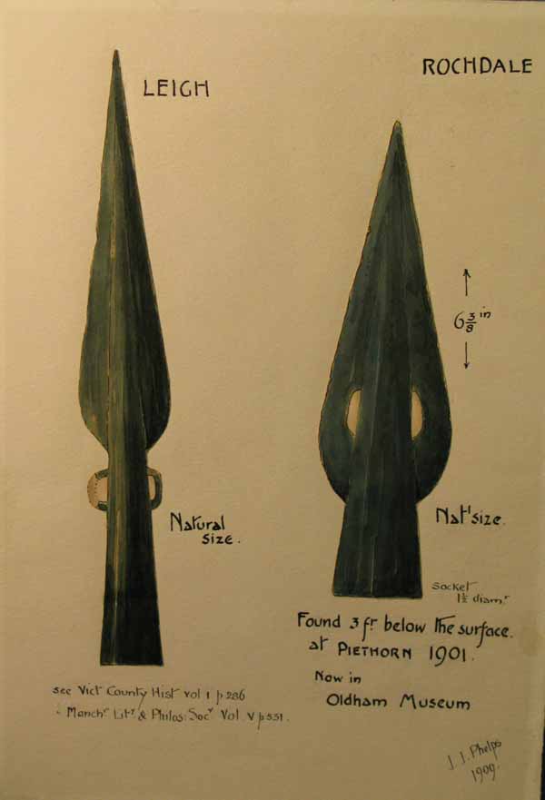 Two Spear Heads found at Piethorn, 1901