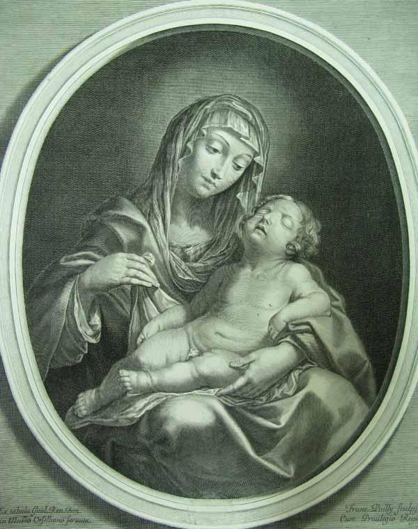 Madonna and child in roundel