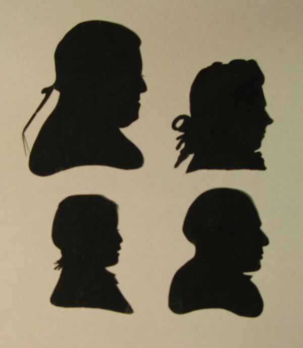 Four Men's Paper Portrait Sillouhettes