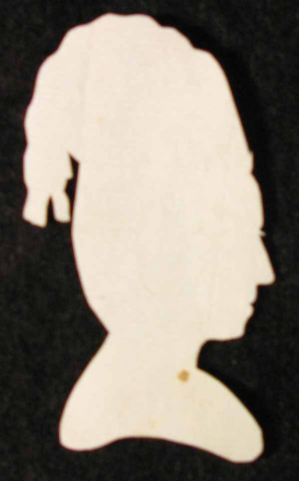 White Paper Cut Out Silhouette Portrait of Mrs. H. Mils