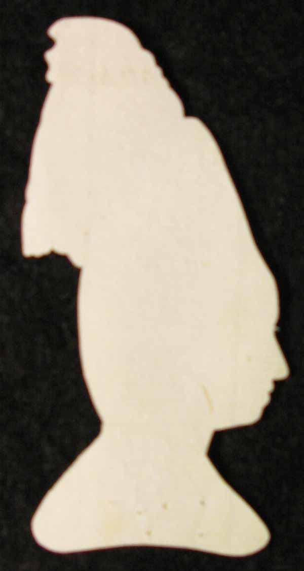 White Paper Cut Out Silhouette Portrait of Mrs. Mills