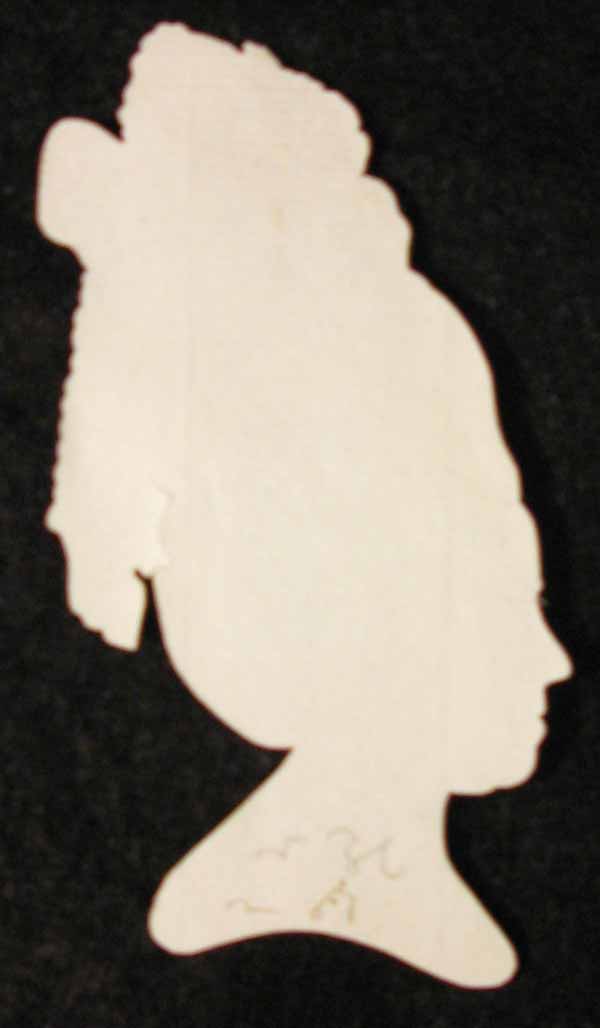 White Cut Out Paper Silhouette Portrait of Mrs Middleton