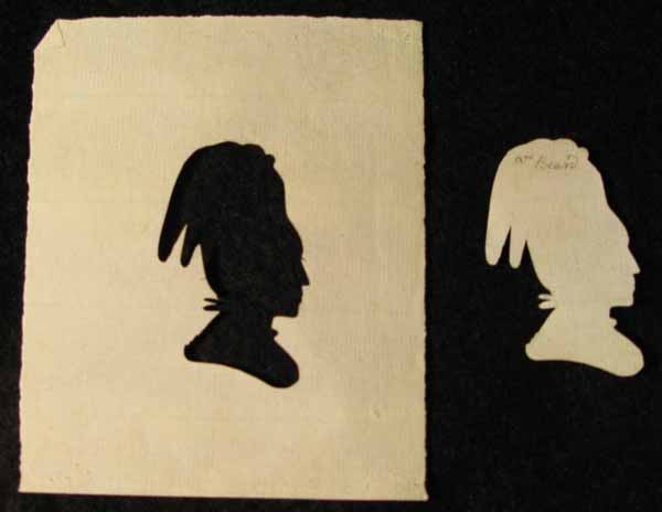 White Paper Cut Out Portrait Silhouette of Mrs Beard