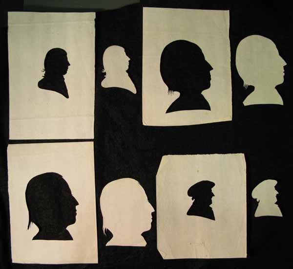 Nine Cut Out Paper Portraits of Men and Women