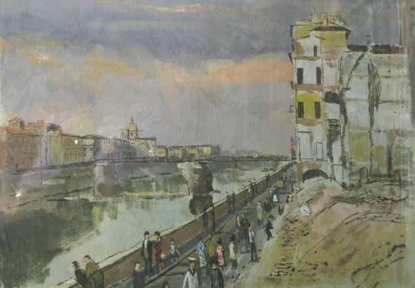 Ponte St. Trinita, from the South Bank, Florence : September 1945