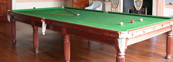 billiard table & billiard maces & billiard balls