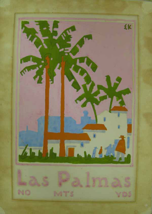 Las Palmas (Design for a cotton bale label)