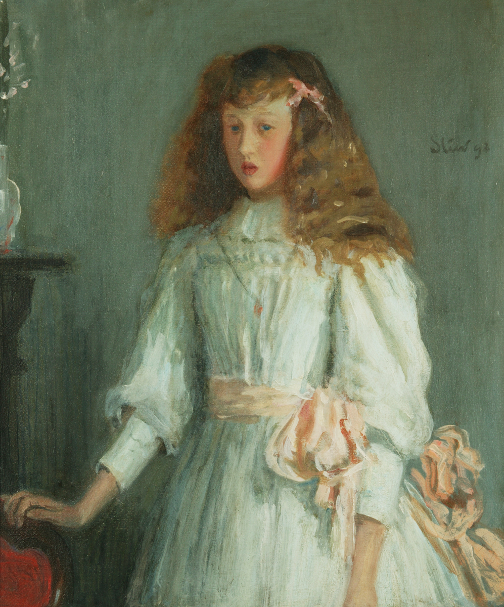 A Young Girl in a White Dress