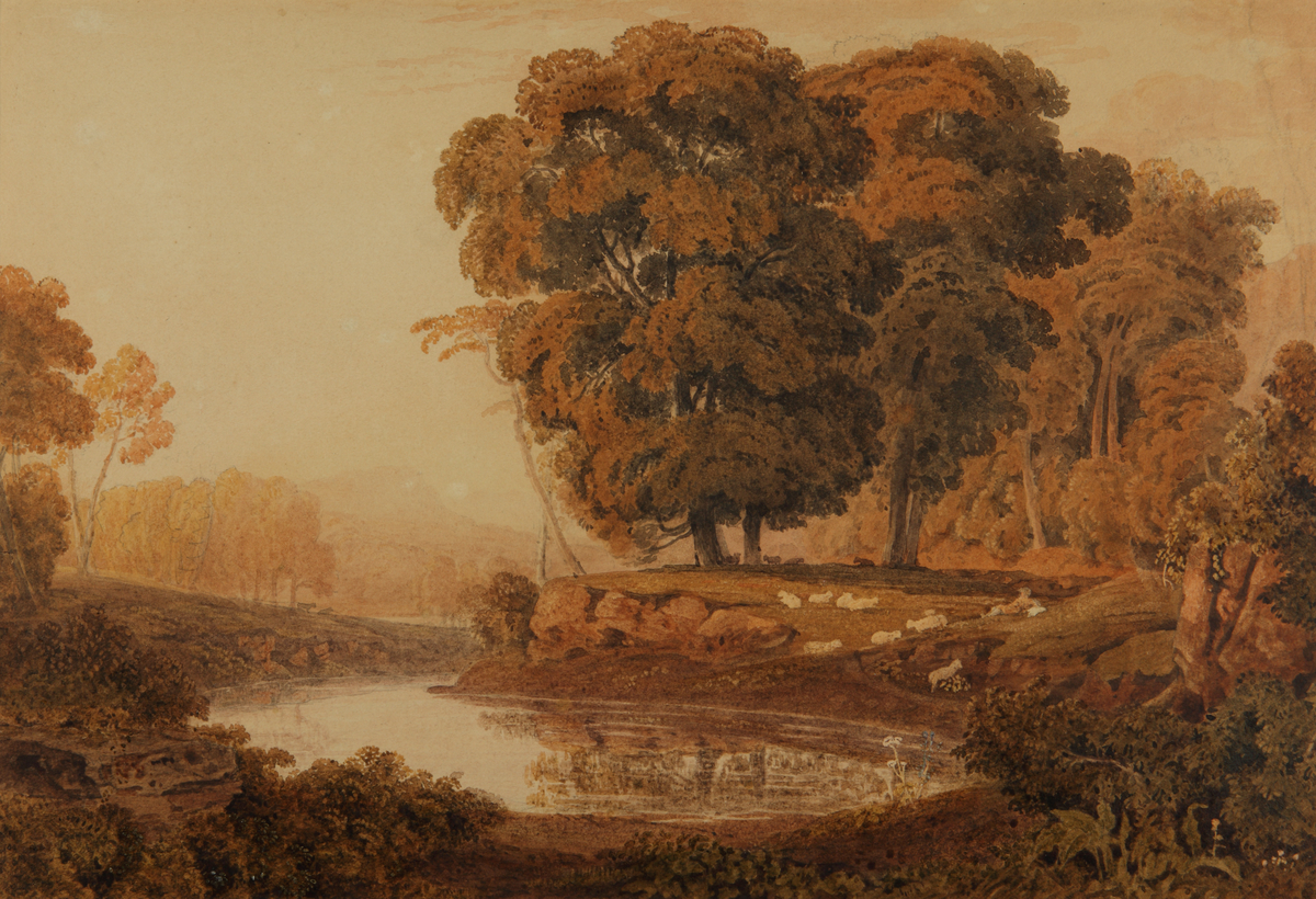 Landscape with River and Sheep
