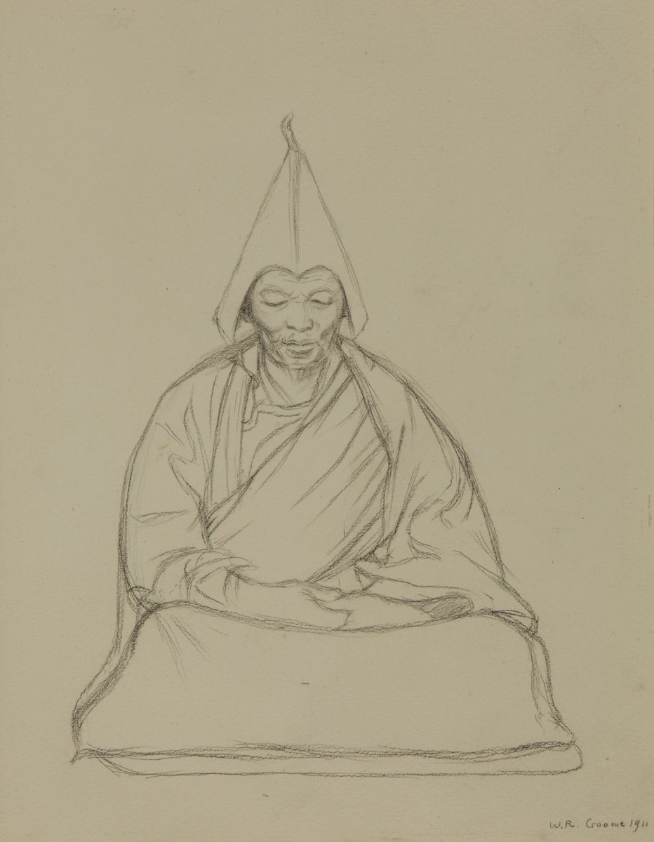 Tibetan Lama at His Devotions
